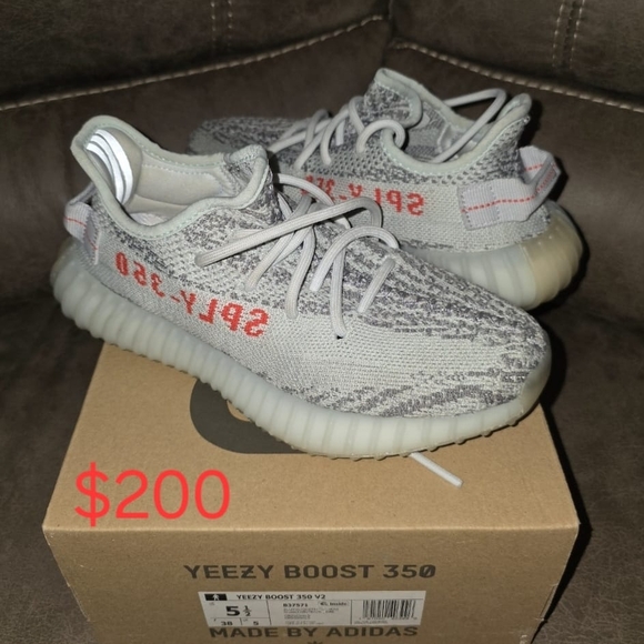 adidas Other - Adidas Yeezy Boost 350 V2 Gray and Red Shoes Pre-Owned!!!